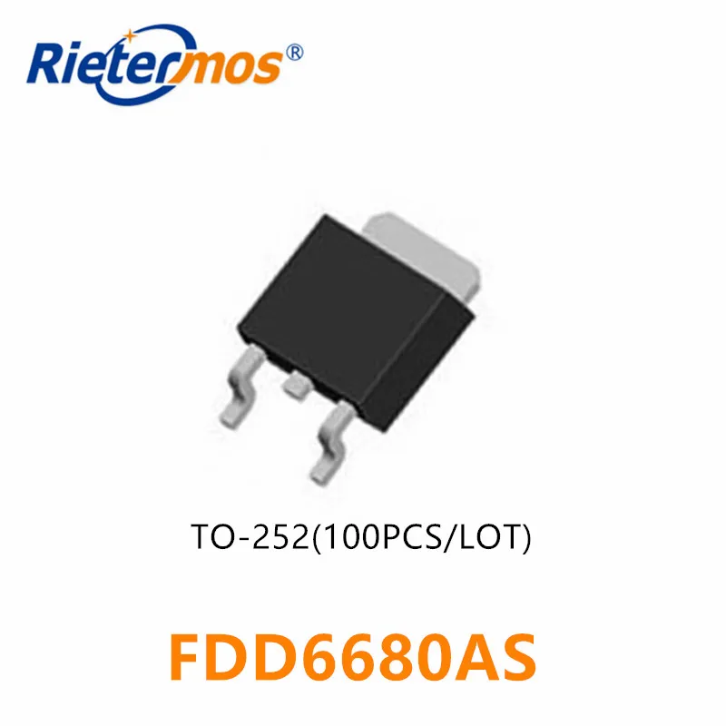 

100PCS FDD6680AS FDD6680 D6680AS TO252 6680 SMD