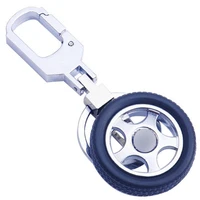 car wheel keychain rim car key chain car key ring key gift with spin brake discs hub car styling for benz toyota fans
