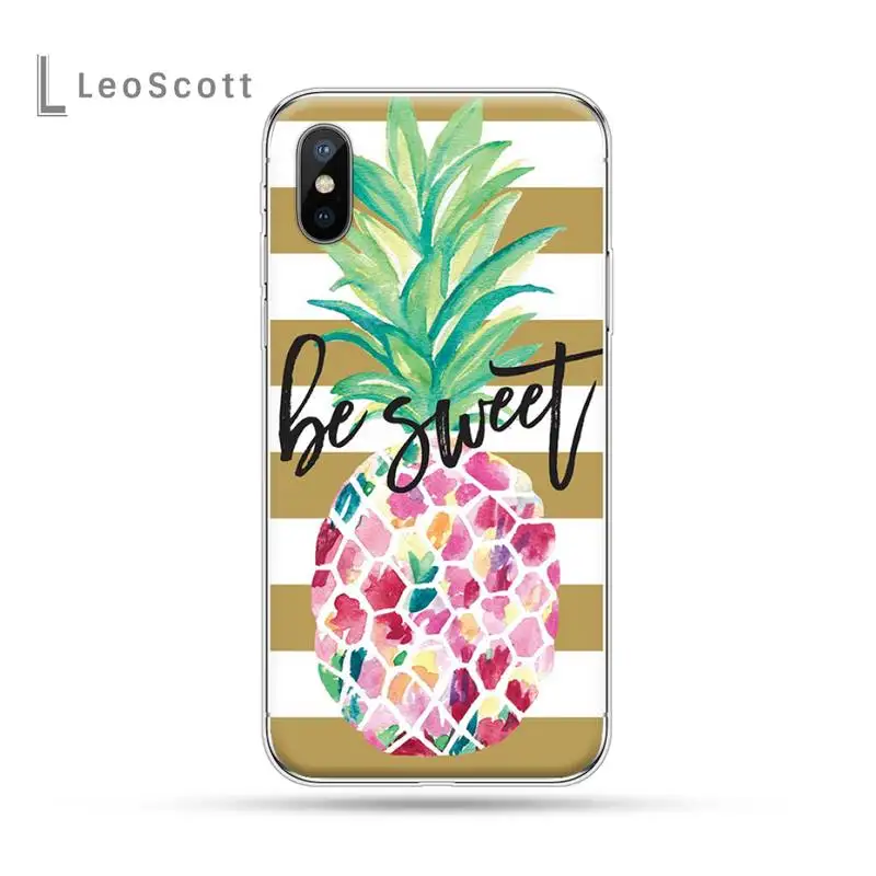 

Pineapple food fruit fundas Phone Case for iPhone 11 12 pro XS MAX 8 7 6 6S Plus X 5S SE 2020 XR
