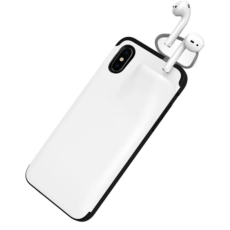 2 в 1 чехол для Airpods и телефона iPhone 11 Pro Max XS XR X 7 8 Plus гибридный беспроводной хранения