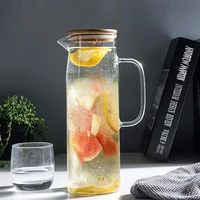high borosilicate glass juice water bottle jug drinkware large capacity bottles pot with lid water dispenser container cup