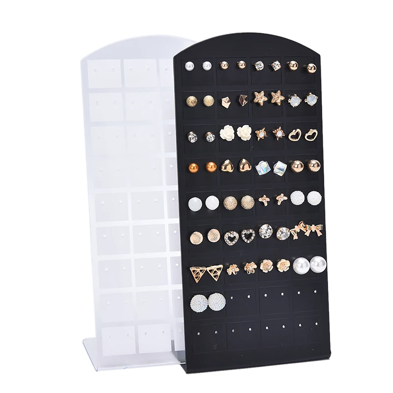 

72 Holes Fashion Earrings Ear Studs Jewelry Show Plastic Jewelry Display Rack Metal Stand Organizer Holder Jewelry Accessories