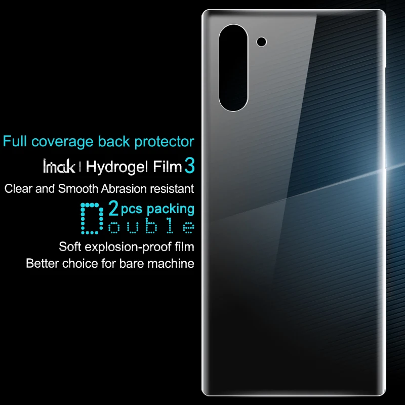 Imak гидрогель пленка для samsung Galaxy Note 10 плюс сзади спереди Экран защитный прозрачный Олеофобное
