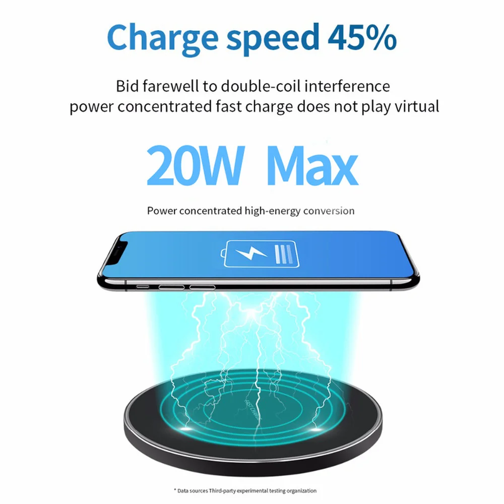 20w fast wireless charger dock for samsung galaxy s10 s9 s8 note 9 usb qi charging pad for iphone 11 pro xs max xr 8 plus 12 13 free global shipping