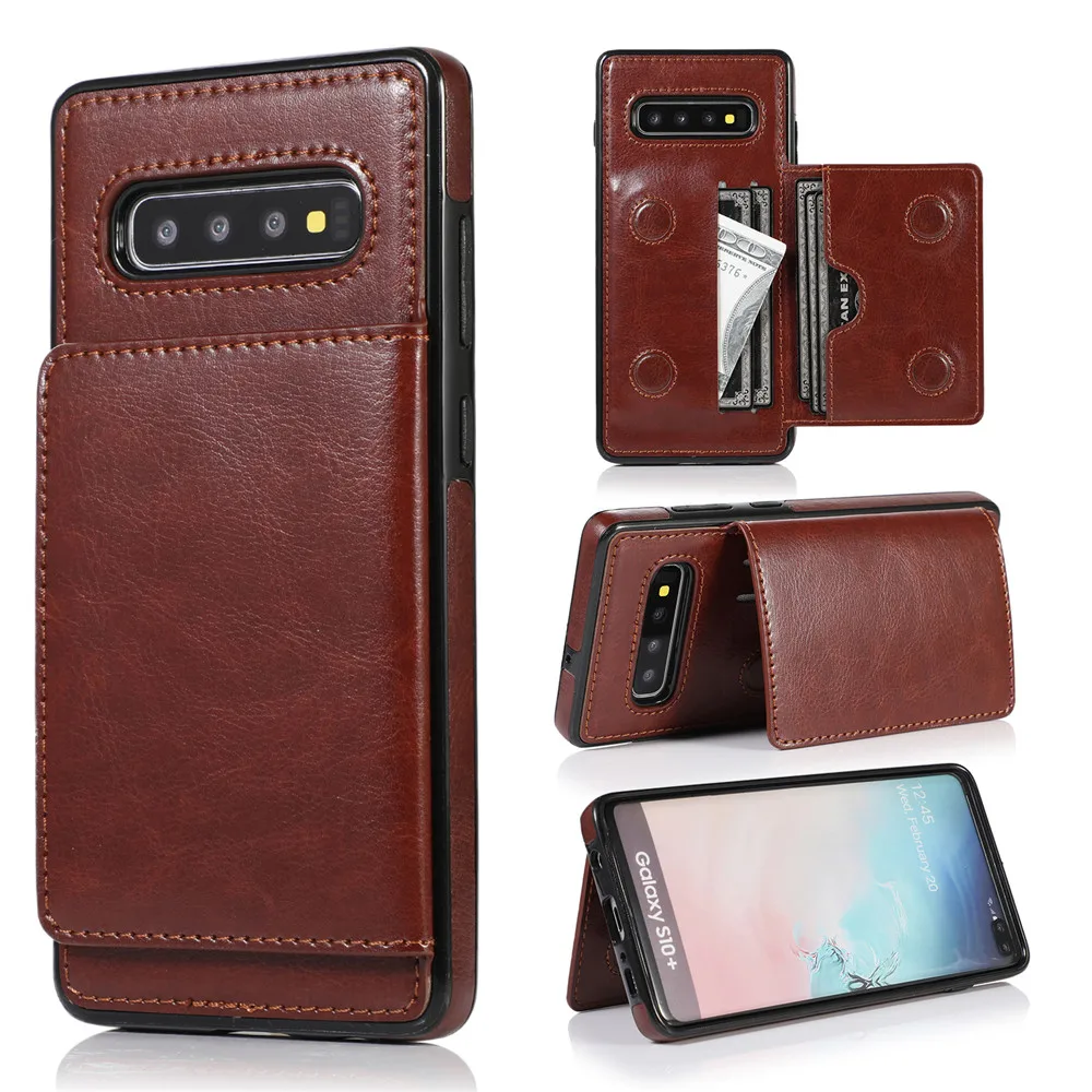 Brown ZhiYue BJ Чехол-кошелек для samsung Note 10, 9, 8, S10, S9, S8 Plus+, магнитный держатель для карт, Роскошный Кожаный противоударный защитный чехол-подставка - Цвет: Brown ZhiYue BJ
