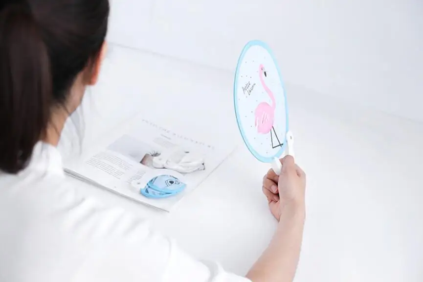 Портативный складной Круглый тканевый Карманный вентилятор праздничная