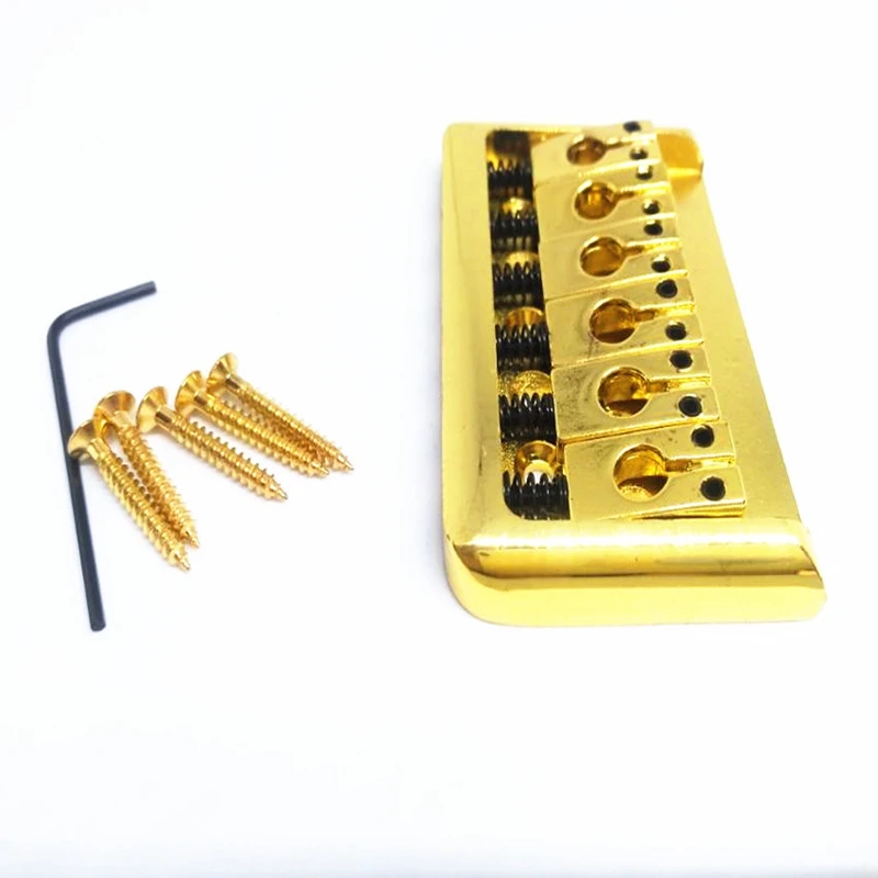 6 String Guitar Metal Fixed Hardtail Saddle Bridge Set for Strat ST Stratocaster Electric Bass Replacement Parts | Спорт и