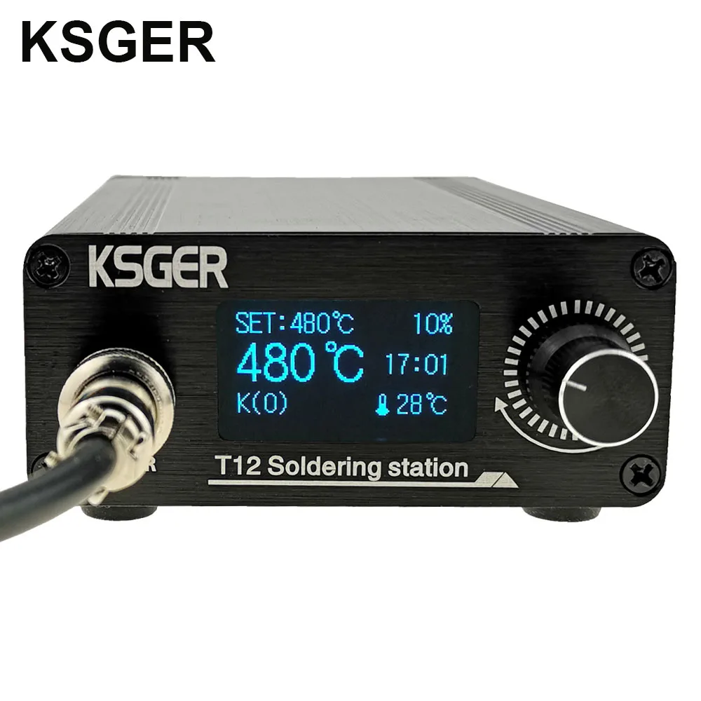 KSGER T12 паяльная станция AC/DC T12 железные наконечники STM32 OLED V2.0 Электрический контроллер алюминиевый сплав DIY наборы сварочные инструменты 907