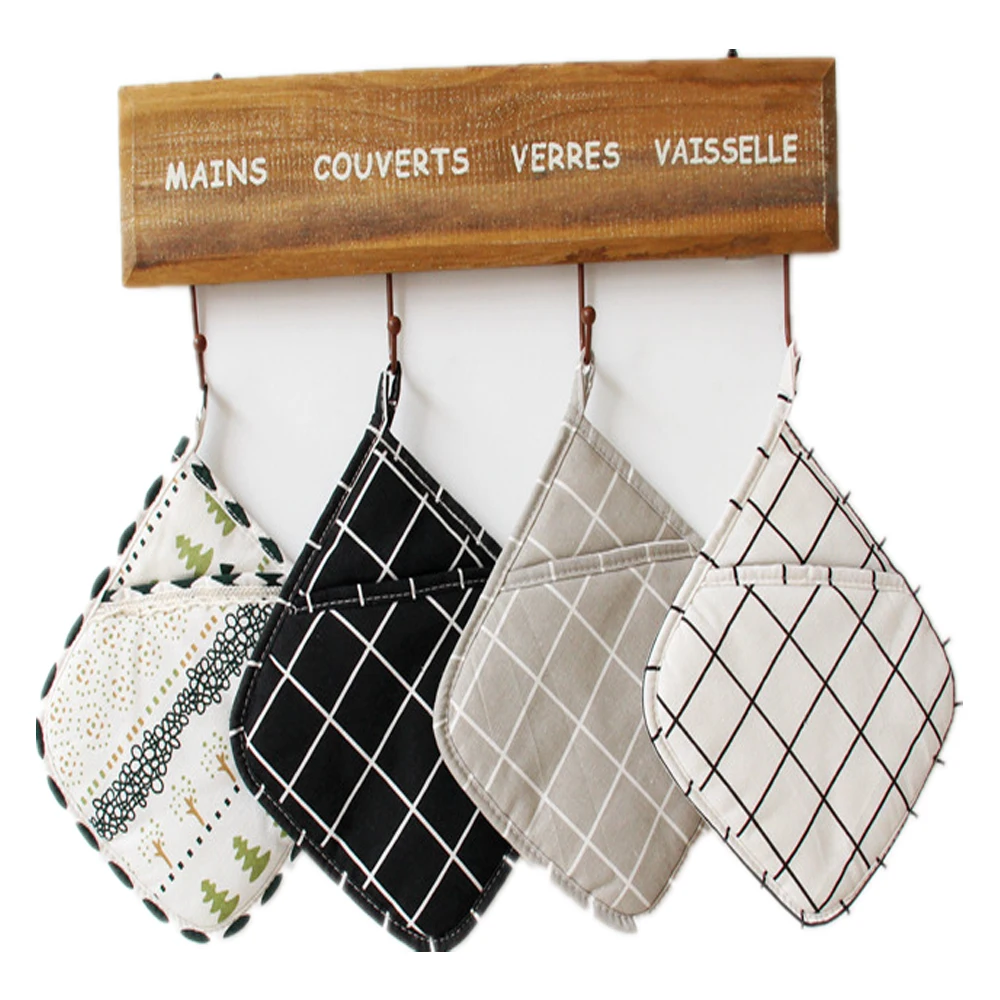 

4pcs Cotton Kitchen Terry Pot Holder Heat Resistant Coaster Potholder for Cook Baking, Oven Mitts Pot Holders Washable Hot Pads
