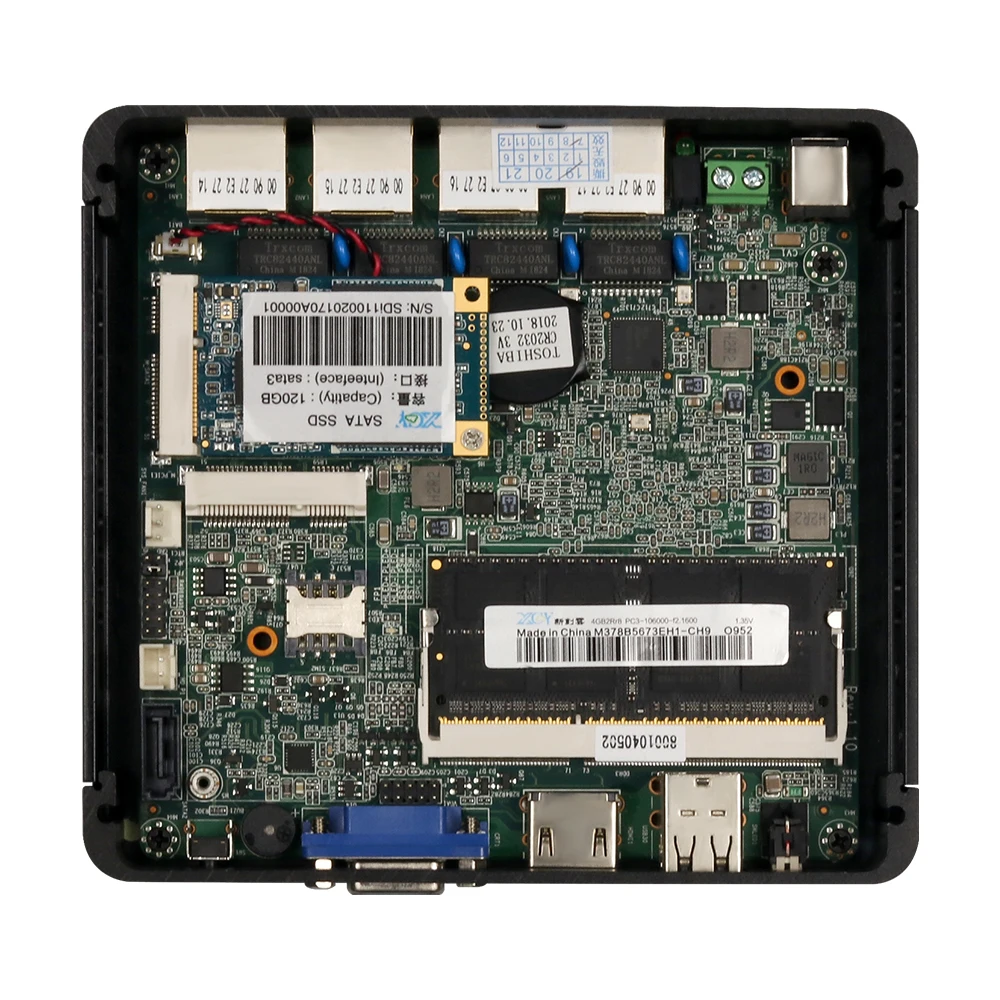 Fanless Mini PC Firewall Router Intel Celeron J1900 J4125 Quad-Cores 4x Gigabit Ethernet Support WiFi 4G LTE Pfsense OpenWrt images - 6