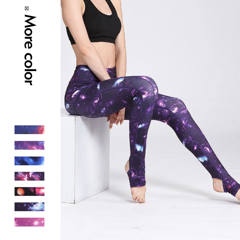 

Starry Sky Print High Waist Leggings Women's Sports Stretch Yoga Pants Seamless Hip-lifting Running Fitness Training Leggings