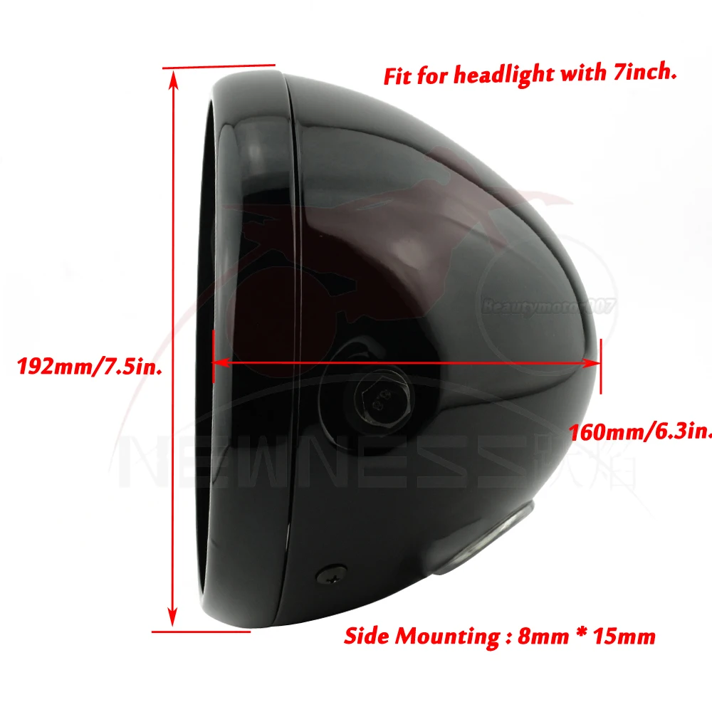 Налобный фонарь для мотоцикла с экраном 7 дюймов и боковым креплением |