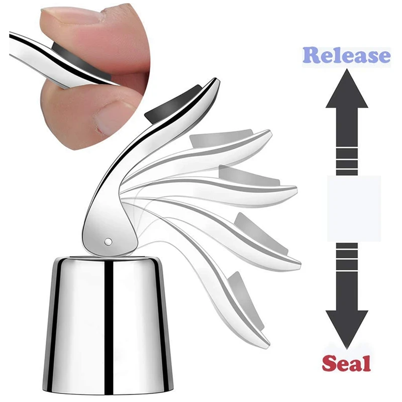

Wine Stopper 2 PACK Wine Bottle Stopper Stainless Steel Reusable Stainless Steel Wine Saver with Keeping Wine Fresh