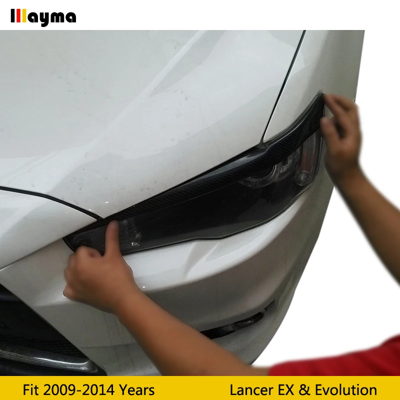 Накладка на переднюю фару из углеродного волокна 2 шт. для Mitsubishi Lancer EX Evolution Evo 10th