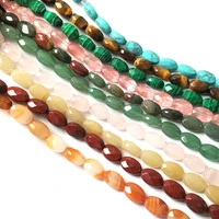 natural stone beads column shape faceted beading agates crystal loose beads for jewelry making diy necklace bracelet accessories