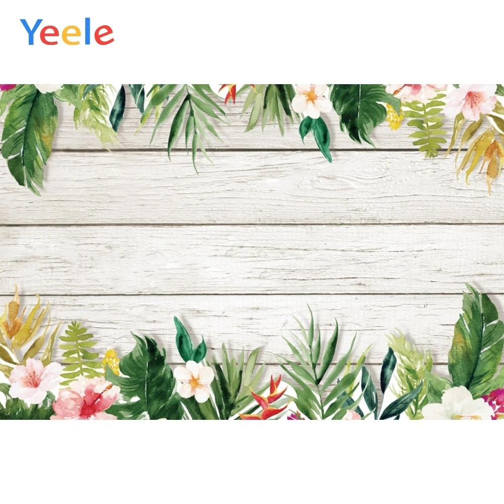 

Фон для фотосъемки с изображением тропических листьев и цветов