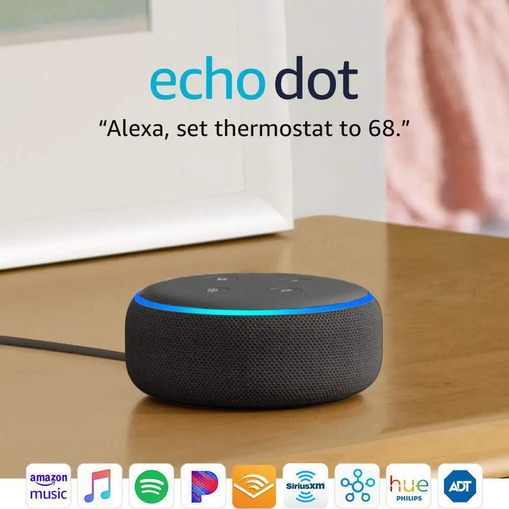 

Умный динамик Echo 3 поколения с искусственным интеллектом, Alexa может управлять аналогичной серии умных приборов, лампочка для кондиционера, п...