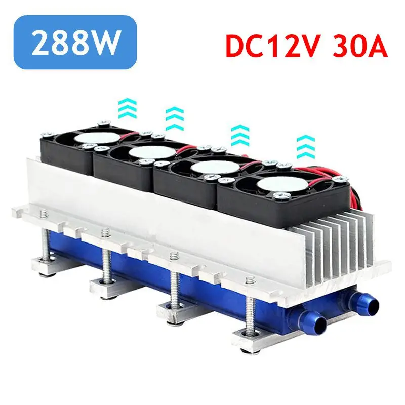 288W Thermoelectric Peltier Refrigeration Cooler DC 12V 30A Semiconductor Air Conditioner Cooling System DIY Kit