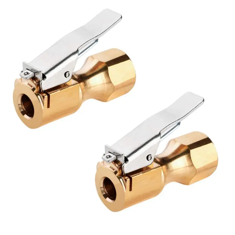 

New Clip Locks Onto The Valve Tire Inflator Open Flow Straight Lock-On Air Chuck With Clip