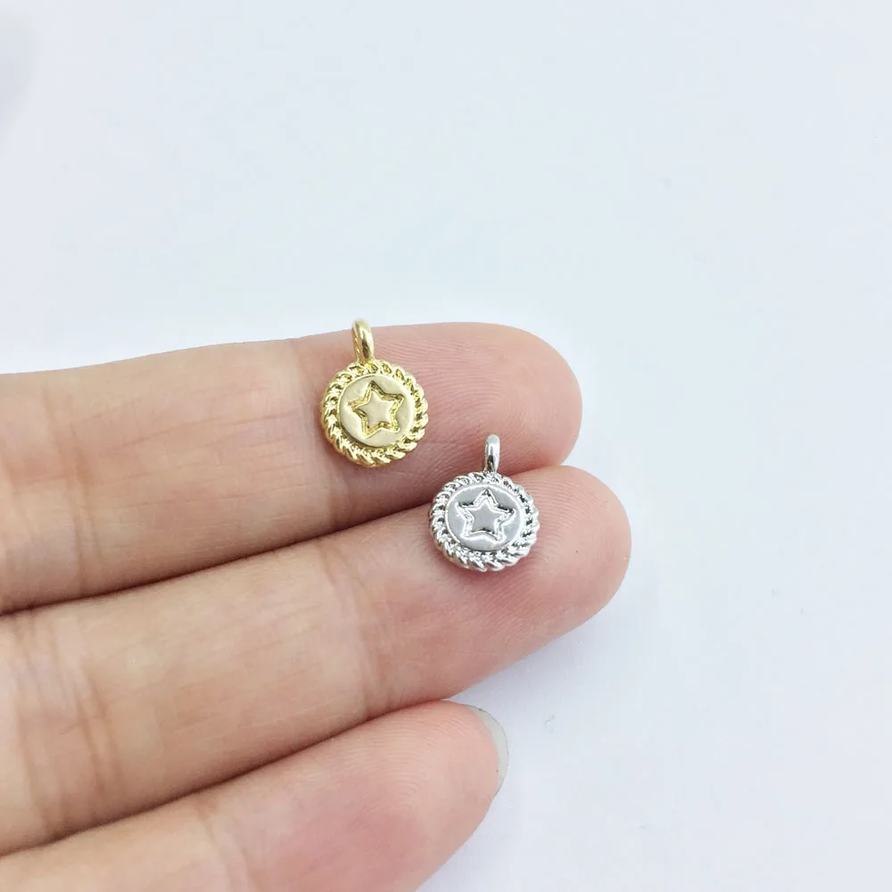 Eruifa 20 шт. 8 мм хорошая звезда печать монета цинковый сплав ожерелье, серьги браслет ювелирные изделия DIY ручной работы 2 цвета