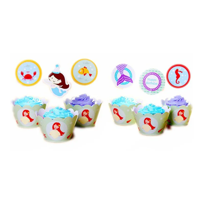 24 pcs/lot Red lips beard Cupcake Wrapper Birthday cake flag Cup Muffin Paper Topper for Party Supplies | Дом и сад