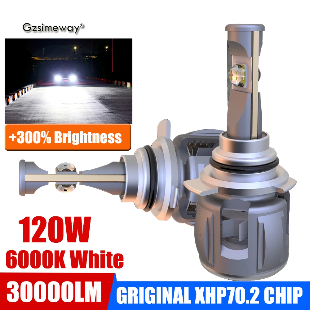 2 шт. автомобильные светодиодсветодиодный лампы H4 H11 9005 HB3 D4S 30000LM XHP70 Chip D2S D2H 9012 HIR2