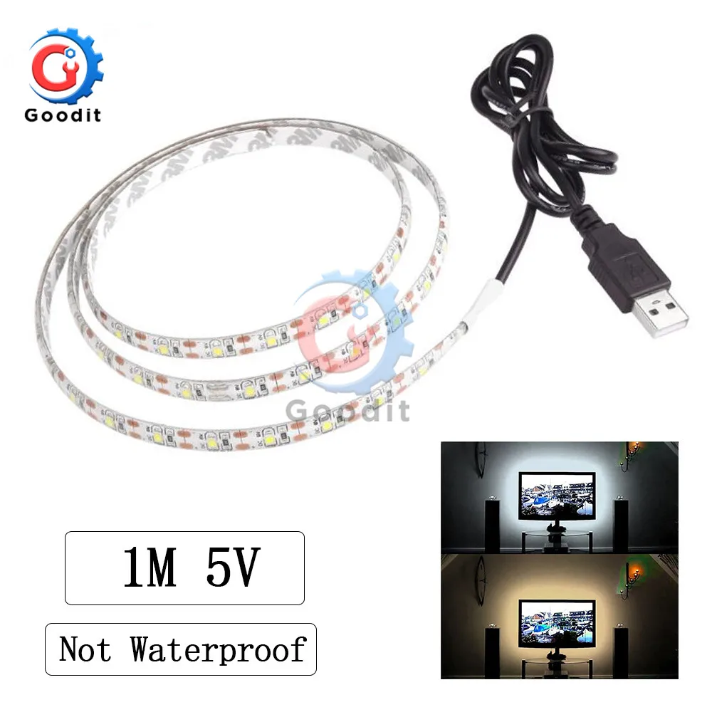 1 м светодиодный светильник для телевизора 2835SMD RGB Светодиодная лента HD tv неоновая