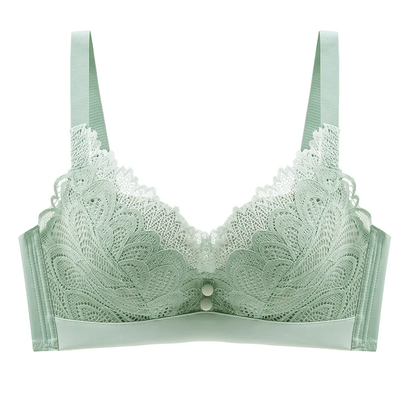 

Underwear Women's Wireless Small Chest Thick and Thin Push Up Antibacterial Breast Holding Lace Adjustment Bra Factory