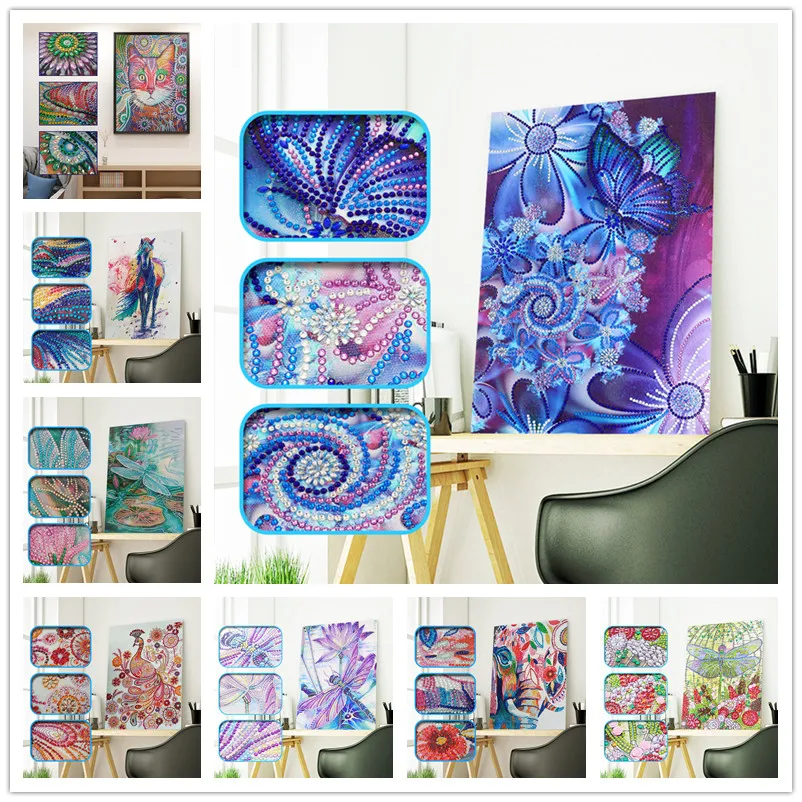 Алмазная 5d картина круглой формы сделай сам вышивка крестиком с милыми животными