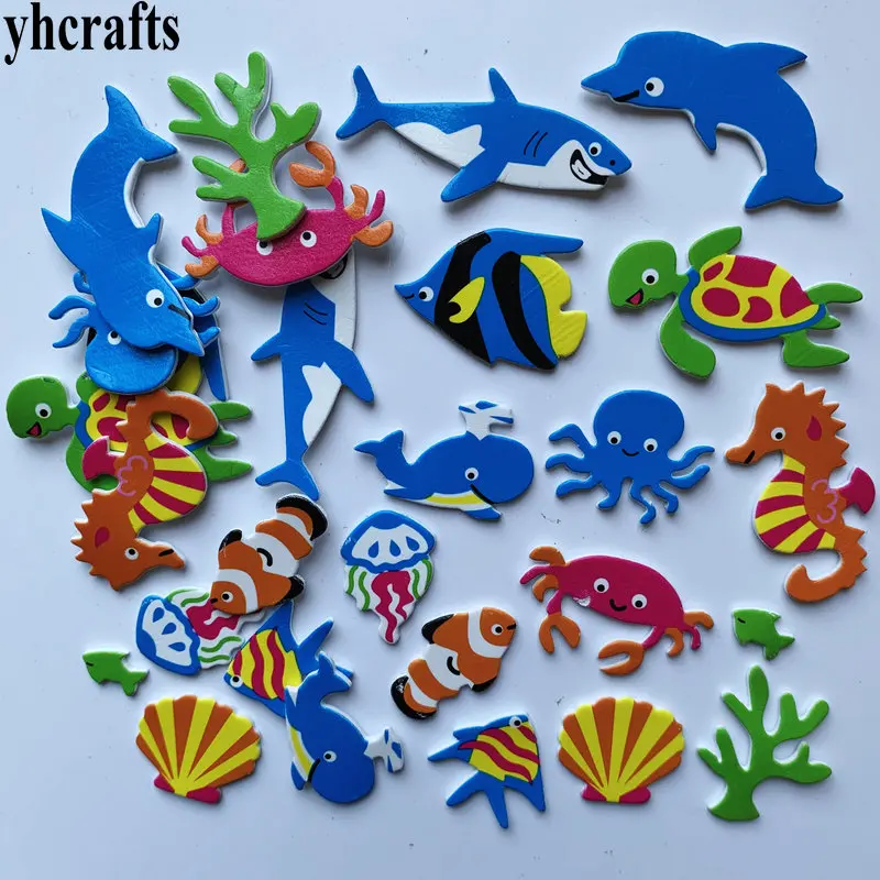 1 пакетов/лот морской черепаха Акула Дельфин Осьминог пенные наклейки сделай сам