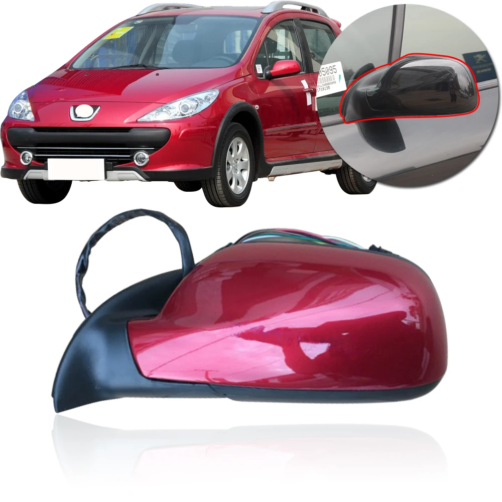 Внешнее зеркало заднего вида CAPQX для Peugeot 307 2004 2012 ручное или электрическое