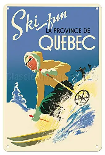 Металлический жестяной знак Квебек Канада Настенный декор 8x12 дюймов | Дом и сад