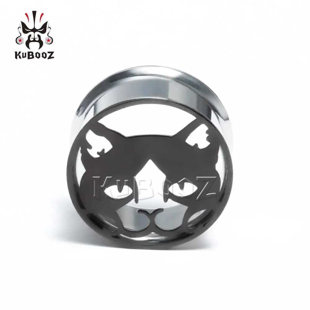 Style2 KUBOOZ новые беруши с логотипом Черные тоннели серьги-расширители Gues модный подарок из нержавеющей стали ювелирные изделия для Тела Унисекс - Окраска металла: Style2