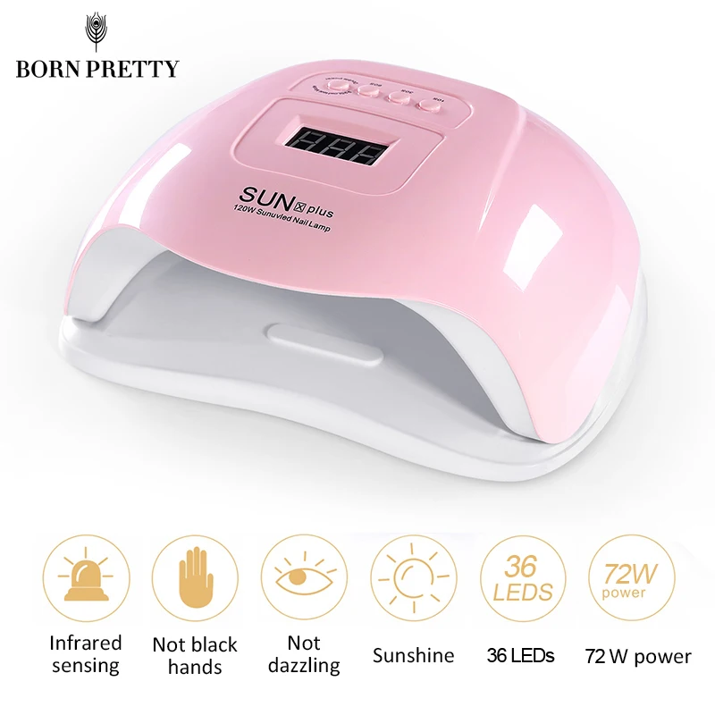 От BORN PRETTY-светодиодная УФ-лампа для ногтей для сушки всех видов Гель-лак для ногтей 72/48/36/30/24/6W для ногтей Сушилка для ногтей Маникюр нейл-арта