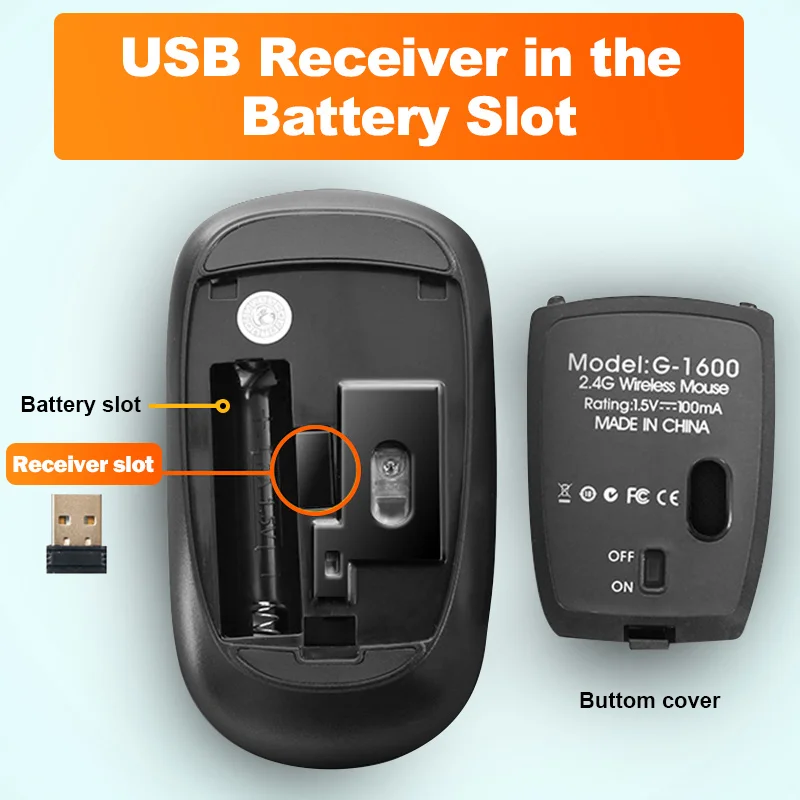 

iMice Wireless Mouse Silent Computer Mouse 1600 Ergonomic Mause Noiseless Sound USB PC Mice Mute Wireless Mice for Laptop