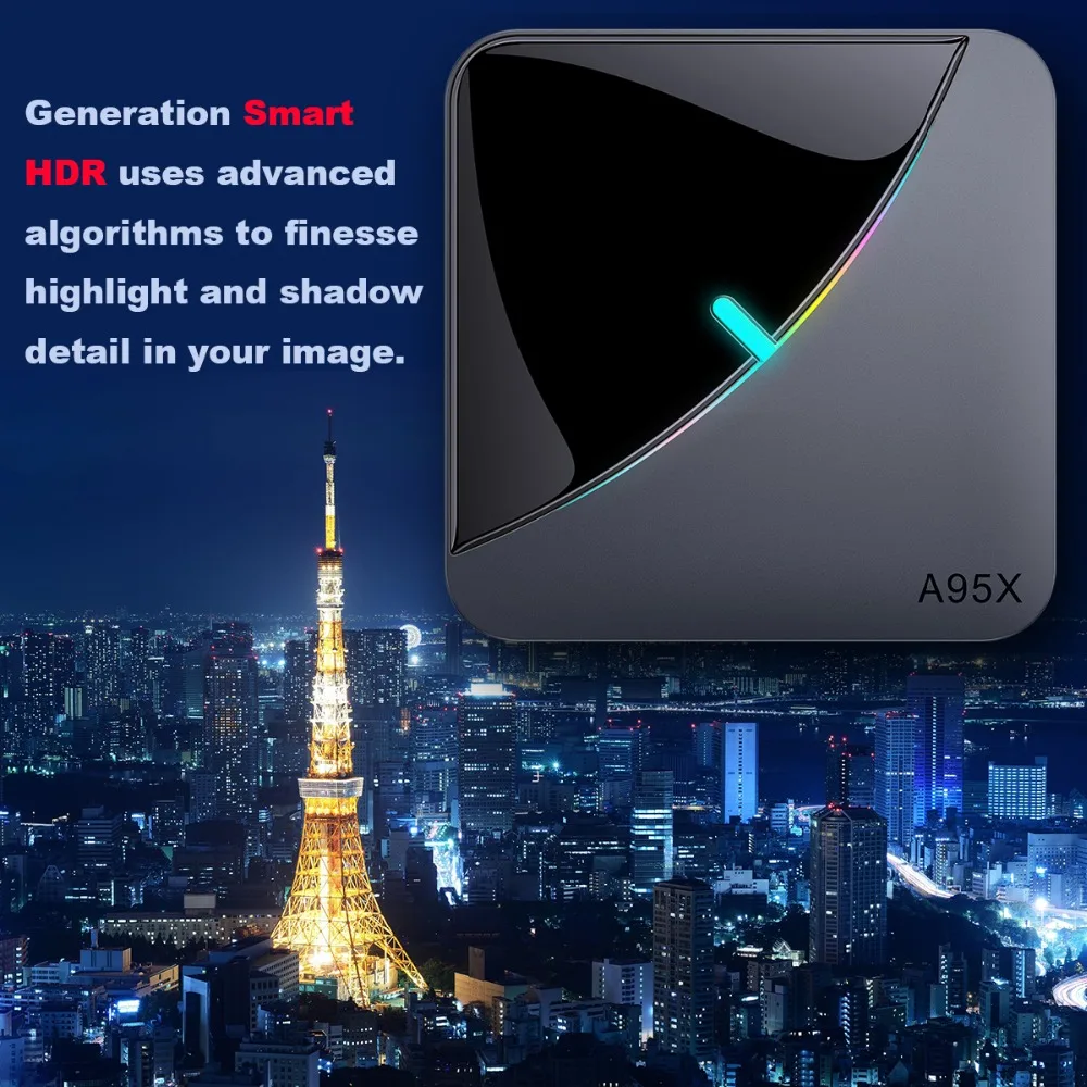 ТВ приставка A95X F3 RGB светильник на Android 9 0 4 ГБ 64 32 Amlogic S905X3 8K 60fps Wi Fi Netflix медиаплеер