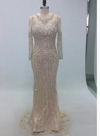 Серебряное новое длинное платье, vestido longo abiye gece elbisesi, официальное платье, украшенное бисером, abendkleider, новое платье - Цвет: same as pic