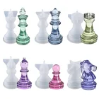 Международные шахматы Chessman, силиконовая форма, смола, забавная игрушка, литье, форма из эпоксидной смолы для рукоделия, форма ручной работы