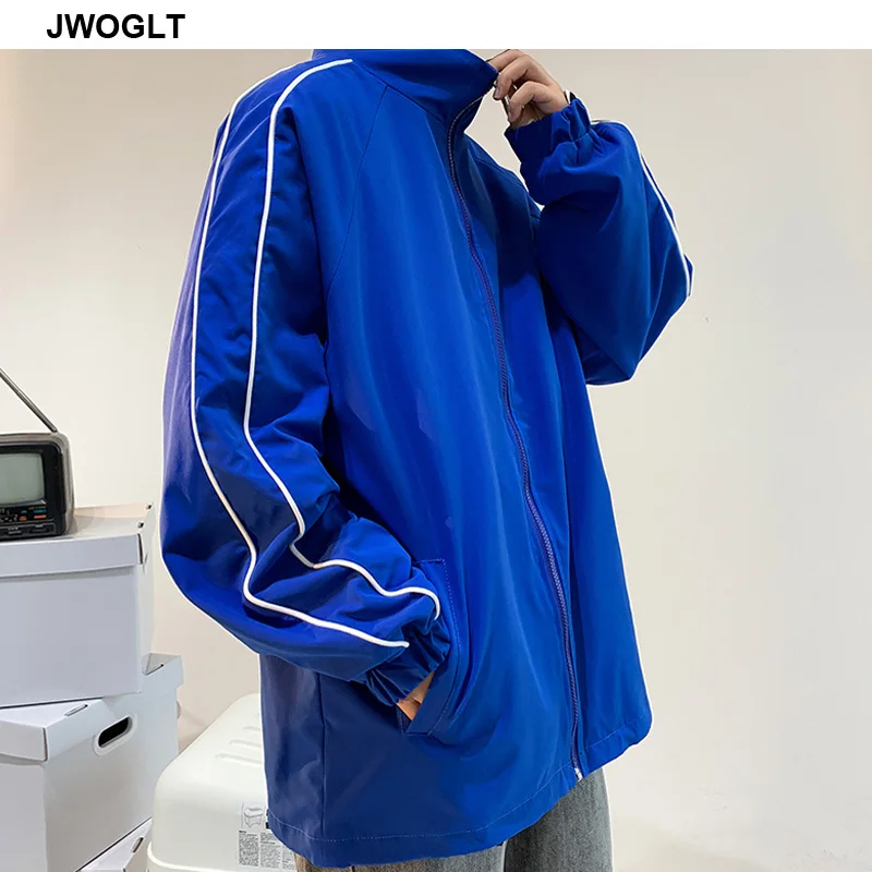 Куртка мужская оверсайз свободного покроя модная верхняя одежда на молнии с