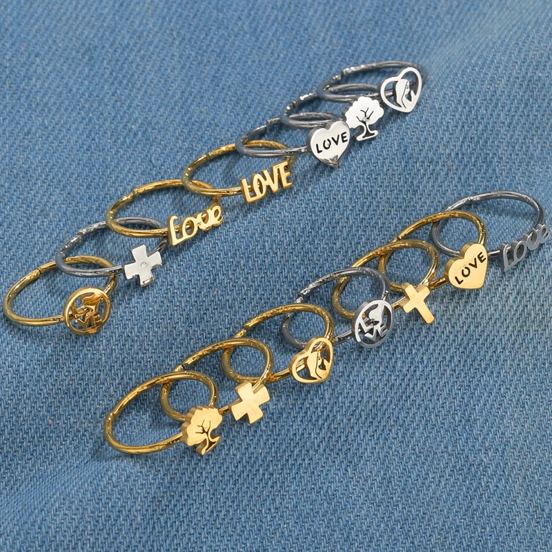 Новый дизайн искусственная кожа для девочек крошечное кольцо с крестом женщин