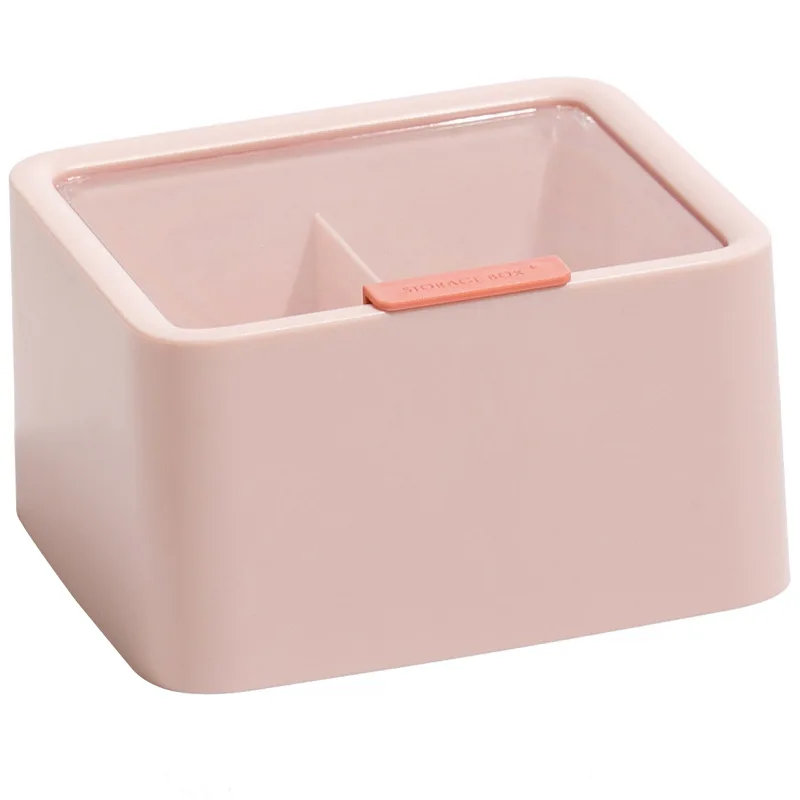 

Cosmetic storage box cosmetic box three color cotton swab pad storage box desktop compartment double layer cosmetics storage