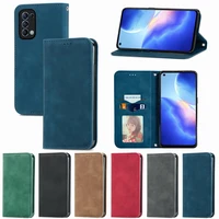 10pcs pu leather wallet flip phone cover skin friendly tpu case for oppo reno 5 find x3 lite a94 a54 a15 a91 reno 3 find x2