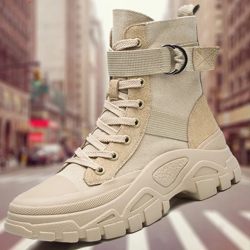 Новые зимние Для женщин сапоги в стиле милитари полуботинки со шнуровкой