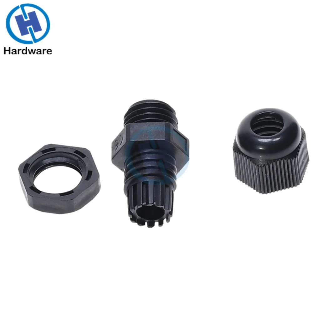 10 шт. PG7 черная кабельная желоба Водонепроницаемая пластиковая нейлоновая втулка