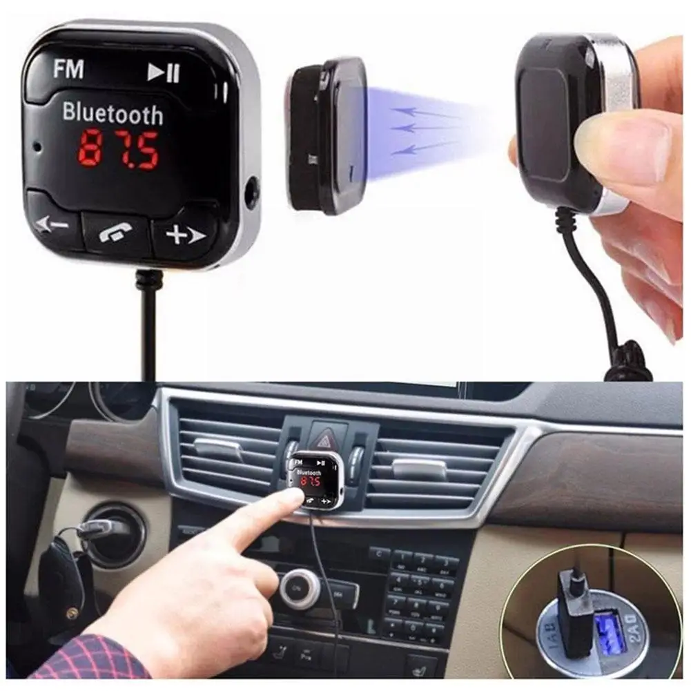 

Магнитный автомобильный комплект беспроводной Bluetooth-совместимый Fm-передатчик Handsfree Aux Usb двойной Usb с автомобильным Aux-адаптером Mp3 ЖК-зарядн...