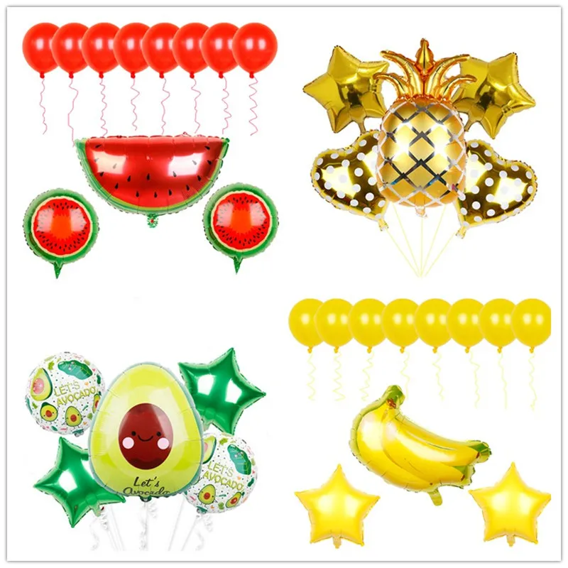 1 комплект Надувные фольгированные шары в виде тропических фруктов|Воздушные и