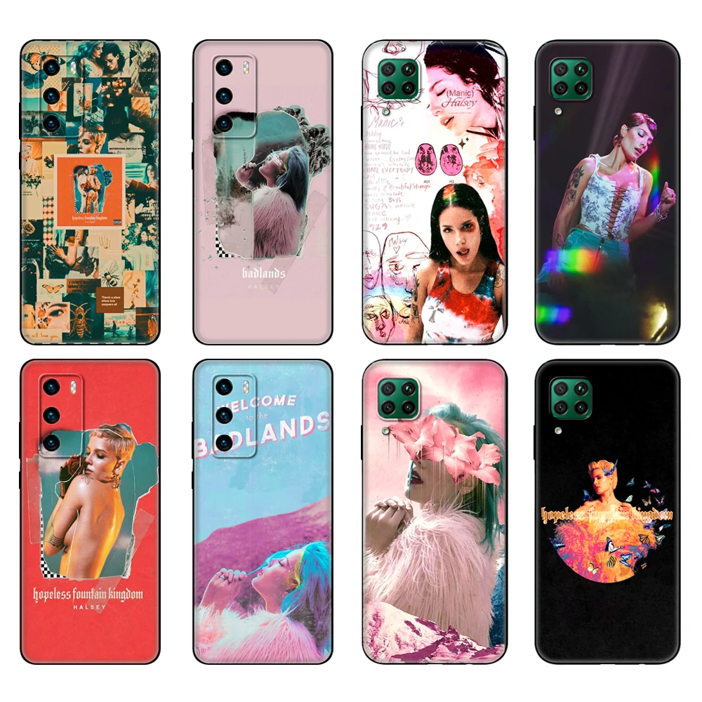 Черный чехол из ТПУ для Huawei P30 Lite, P30 Pro, P40, чехол для Huawei P40 LITE, E, P Smart, чехол с надписью Halsey, чехол с надписью Hopeless Kingdom