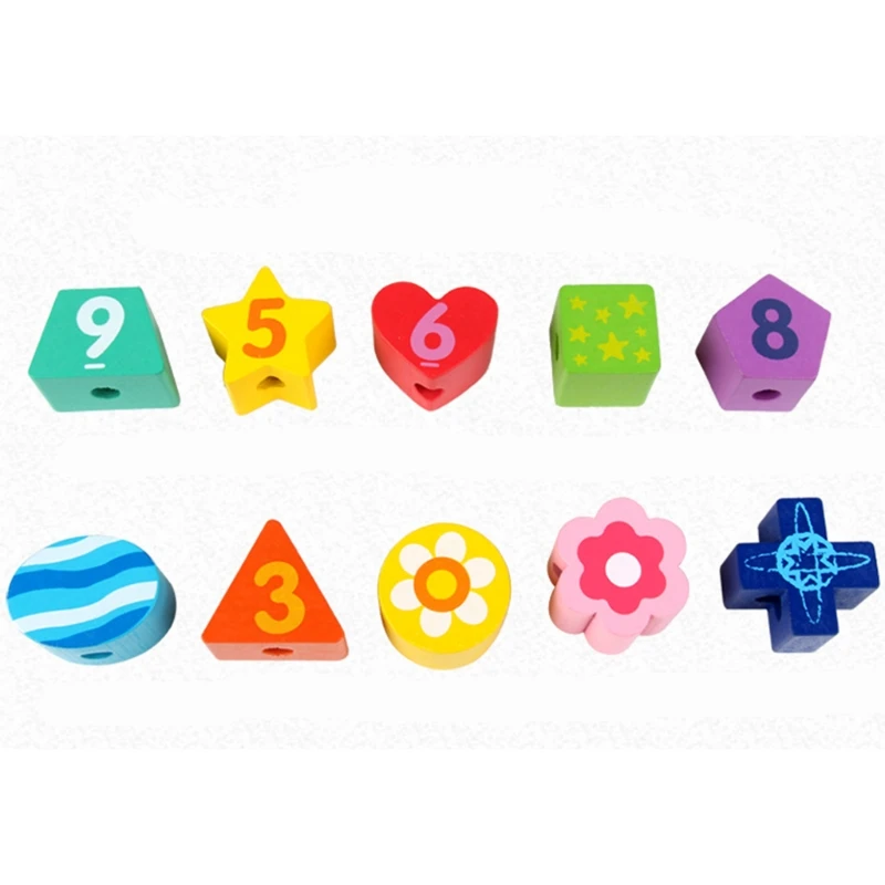 

Baby Wooden Montessori Toy Around Bead Maze Shape Recognition Clock Learning Toy