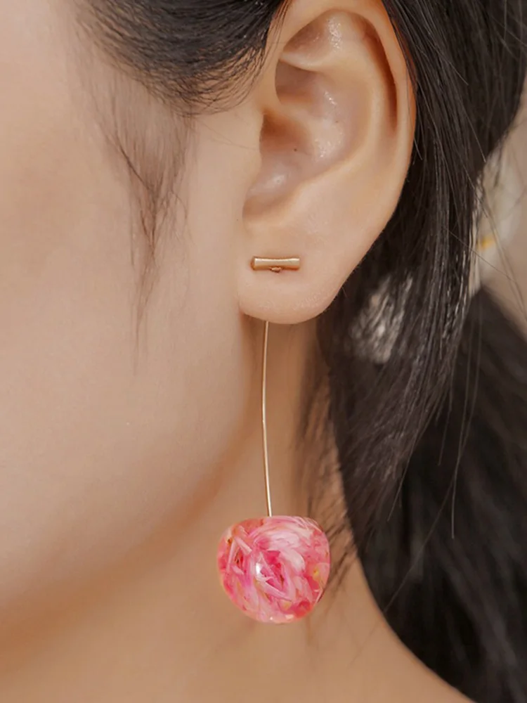 Новые японские аксессуары акриловые бусины вишенки висячие серьги для женщин в