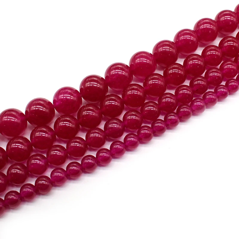 Натуральный Халцедон Цвета красной розы нефрит камень бисер Свободные Spacer